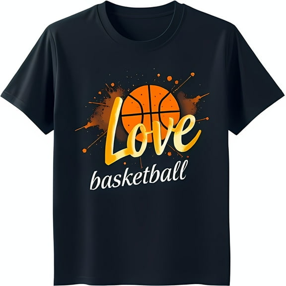 Stylish Black T-Shirt with Vibrant Graphic & 'Love ' Text