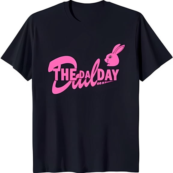 Stylish Black T-Shirt with Vibrant Pink 'The Da Day' & Graphic