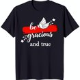 thumbnail image 1 of Stylish Black T-Shirt with White Butterfly Graphic & Be Gracious and True Red, 1 of 1