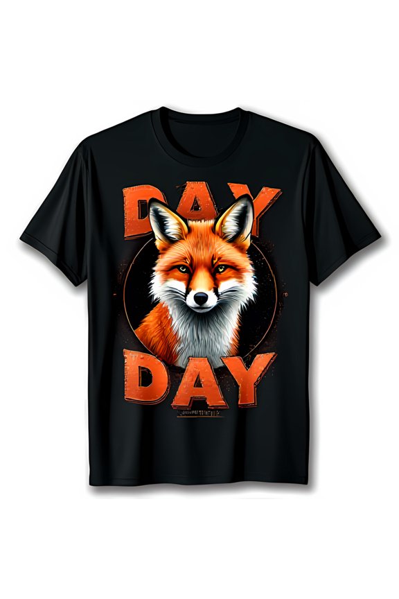 Stylish Black T-Shirt with Worn DAY Graphic and Red Design
