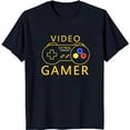 thumbnail image 1 of Stylish Black T-Shirt with Yellow Controller & 'VIDEO GAMER' Text, 1 of 5