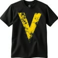 thumbnail image 1 of Stylish Black T-Shirt with Yellow V Graphic Tee, 1 of 5
