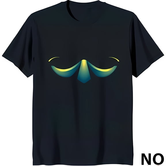 Stylish Black T-Shirt with Yellow and Green Graphic Soft Crew Neck Casual Tee