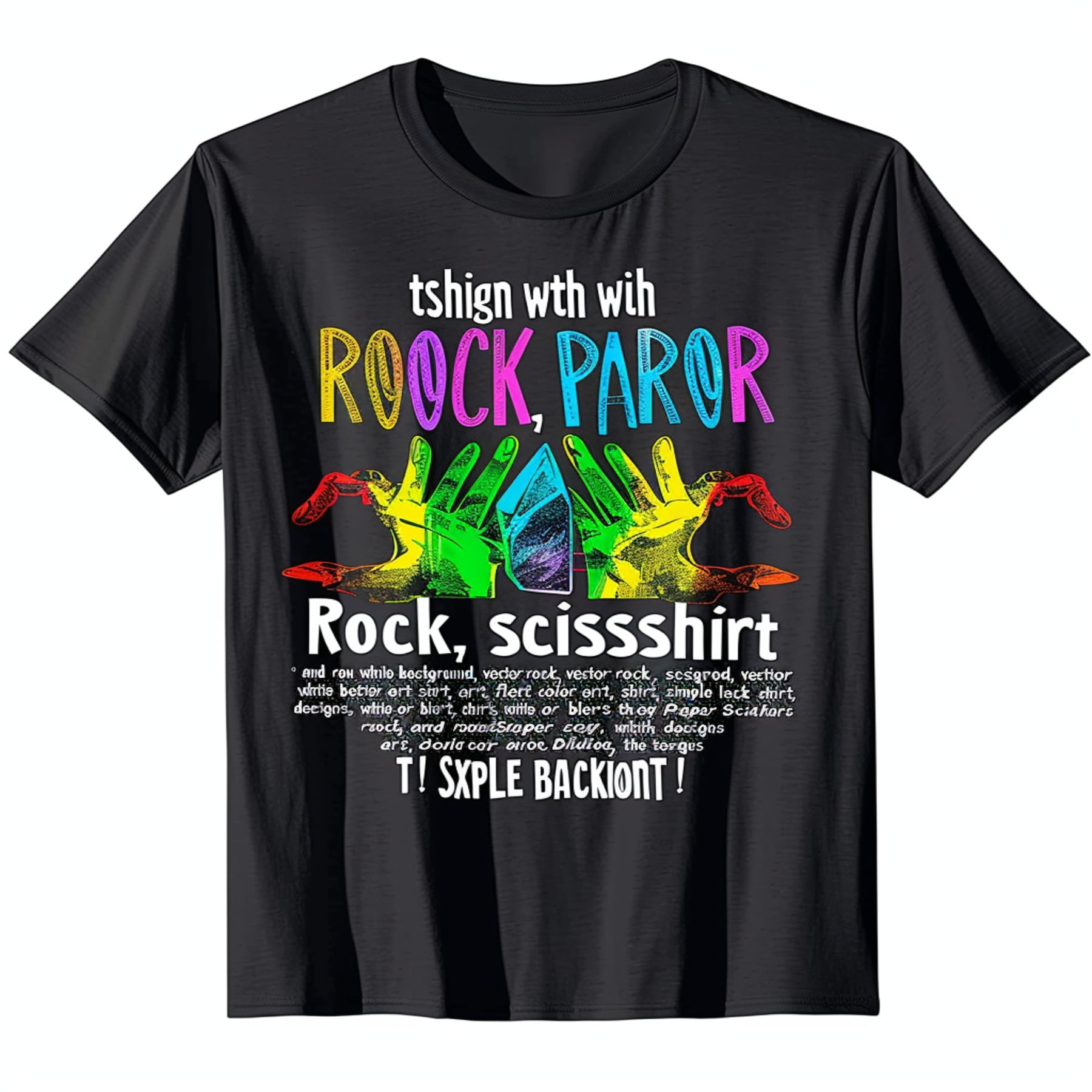 Stylish Black TShirt with Fun 'ROCK PevenISTRATION' Design and Rainbow ...