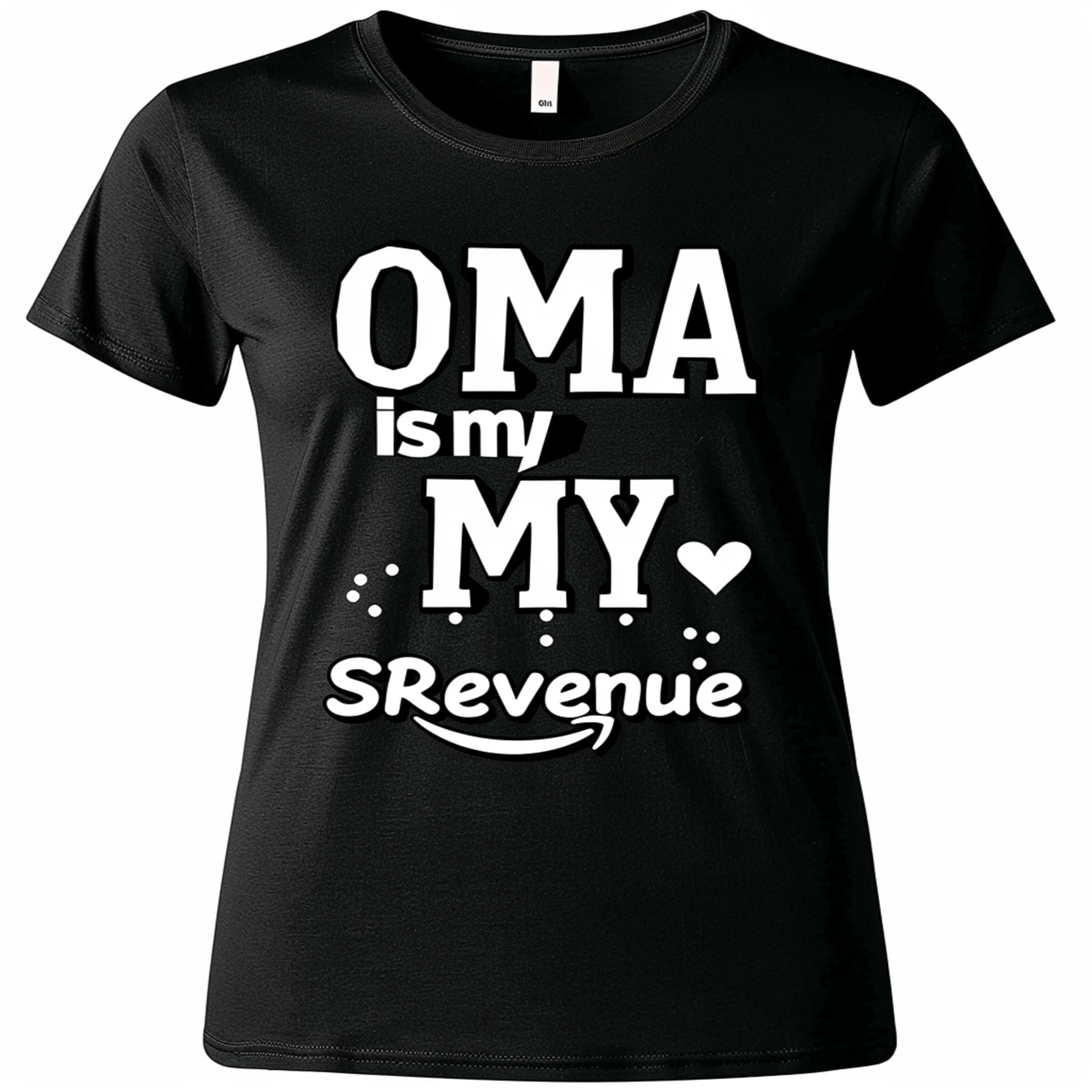 Stylish Black Tee With OMA Is My Name SPORevenue Game Text Heart Stylish black tee with oma is my name sporevenue game text heart
