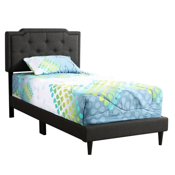 Stylish Black Twin Bed For Modern Spaces - Fabric And Foam Fill, 47" H X 42" W 81" D, Assembly Needed, Fits Any Room Aesthetic, Perfect Guest Compact Living Areas With Experience, Anywhere, Rooms
