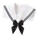 thumbnail image 1 of Stylish Black White Sailor Collar Detachable False Collar For Uniform Cosplay School Event Practical Polyester Yarn, 1 of 8