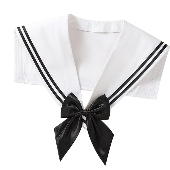 Stylish Black White Sailor Collar Detachable False Collar For Uniform Cosplay School Event Practical Polyester Yarn