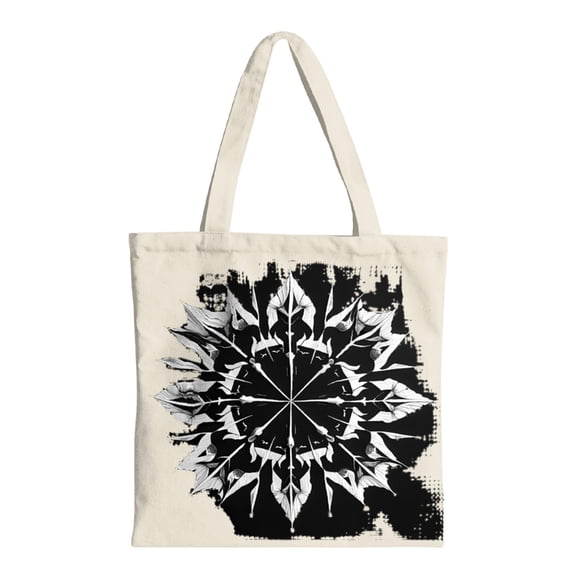 Stylish Black & White Snowflake Pattern Tote Bag - Modern Canvas Reusable Shopping Bag for Travel Parties & Everyday Use