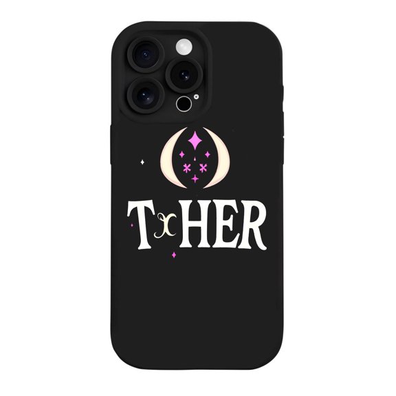 Stylish Black iPhone 15 Pro Case - Stars Design Lightweight & Yellowing Resistant Perfect Fit for iPhone 15 Pro with 3 Camera Lenses