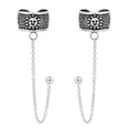thumbnail image 1 of Stylish Blazing Sun Chain Ear Cuff Sterling Silver Post Earrings, 1 of 6
