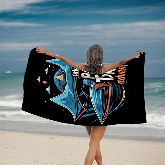 Stylish Blue Canopy Design Beach Towel - Perfect for Pool Travel and Bathing Adventures - Soft Absorbent and Fun