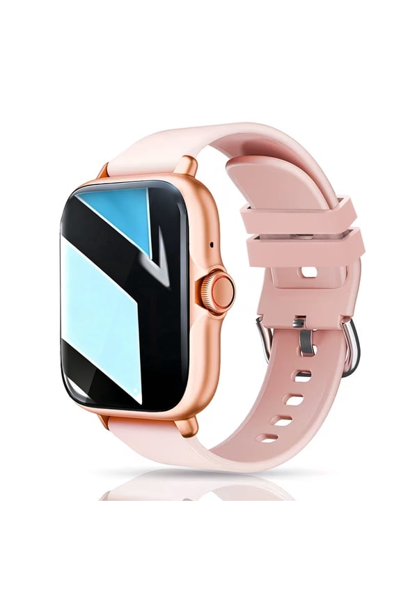 1.83" HD Smart Watch for Android & iOS, Wireless Call, Music Player, Notifications, Fitness Tracker for Men & Women (Pink)