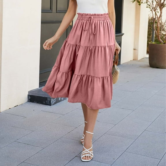 Stylish Bohemian Tiered Midi Skirt for Women Flowing A-Line Design for Casual Outings and Beach Wear Lightweight and Comfortable Fabric Your Summer Wardrobe