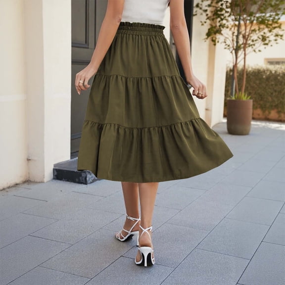 Stylish Bohemian Tiered Midi Skirt for Women Flowing A-Line Design for Casual Outings and Beach Wear Lightweight and Comfortable Fabric Your Summer Wardrobe