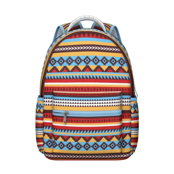 Stylish Boho Backpack with Vintage Tribal Design - Spacious 17" Laptop Compartment & Durable Oxford Fabric | Perfect Water-Resistant College Backpack for School, Campus Essentials & Travel