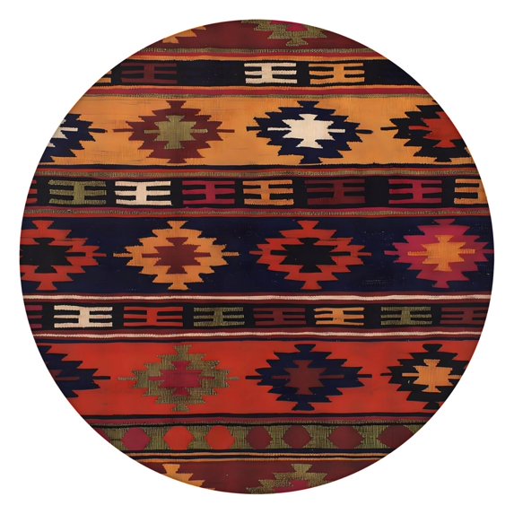 Stylish Boho Floral Round Tablecloth, Stretch Fit for 52-56 Inch Tables, Ideal for Kitchen and Patio Setting