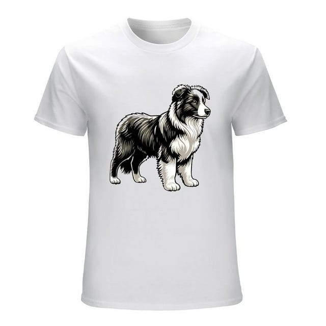 Stylish Border Collie Silhouette Men's T-Shirt for Dog Lovers - Walmart.com