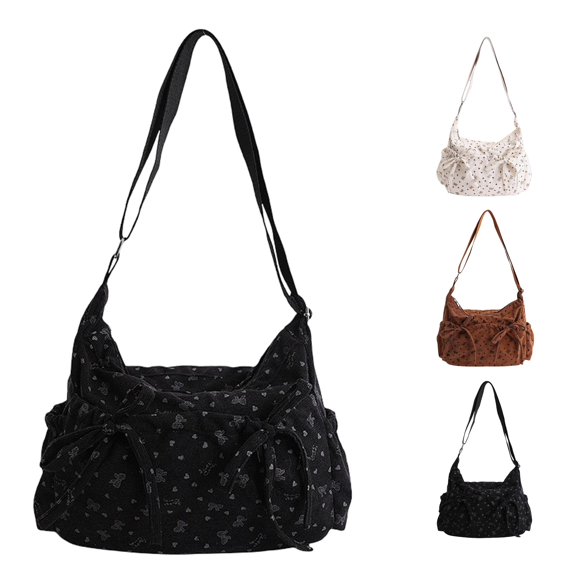 Stylish Bow Detail Shoulder For Large Capacity Tote Crossbody Purse Casual Daypack Versatile Handbag