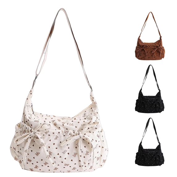 Stylish Bow Detail Shoulder For Large Capacity Tote Crossbody Purse Casual Daypack Versatile Handbag