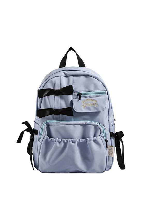 Stylish Bows Backpack Multipurpose Nylon Daypack with Ergonomic Strap for Commute Travel Use