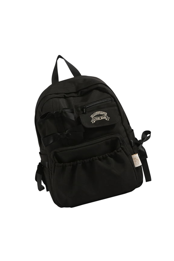 Stylish Bows Backpack Multipurpose Nylon Daypack with Ergonomic Strap for Commute Travel Use
