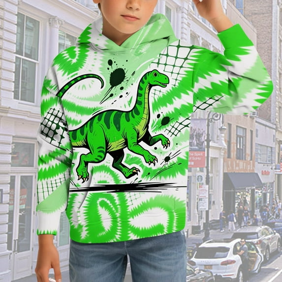 Stylish Boys Casual Wear Printed Long Sleeve Hooded Sweatshirt with Front Pocket for Outdoor Play and Daily Comfort