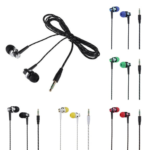 Stylish Braided Line Stereo Music In-ear Headset Earphone without Mic Headphone,Black