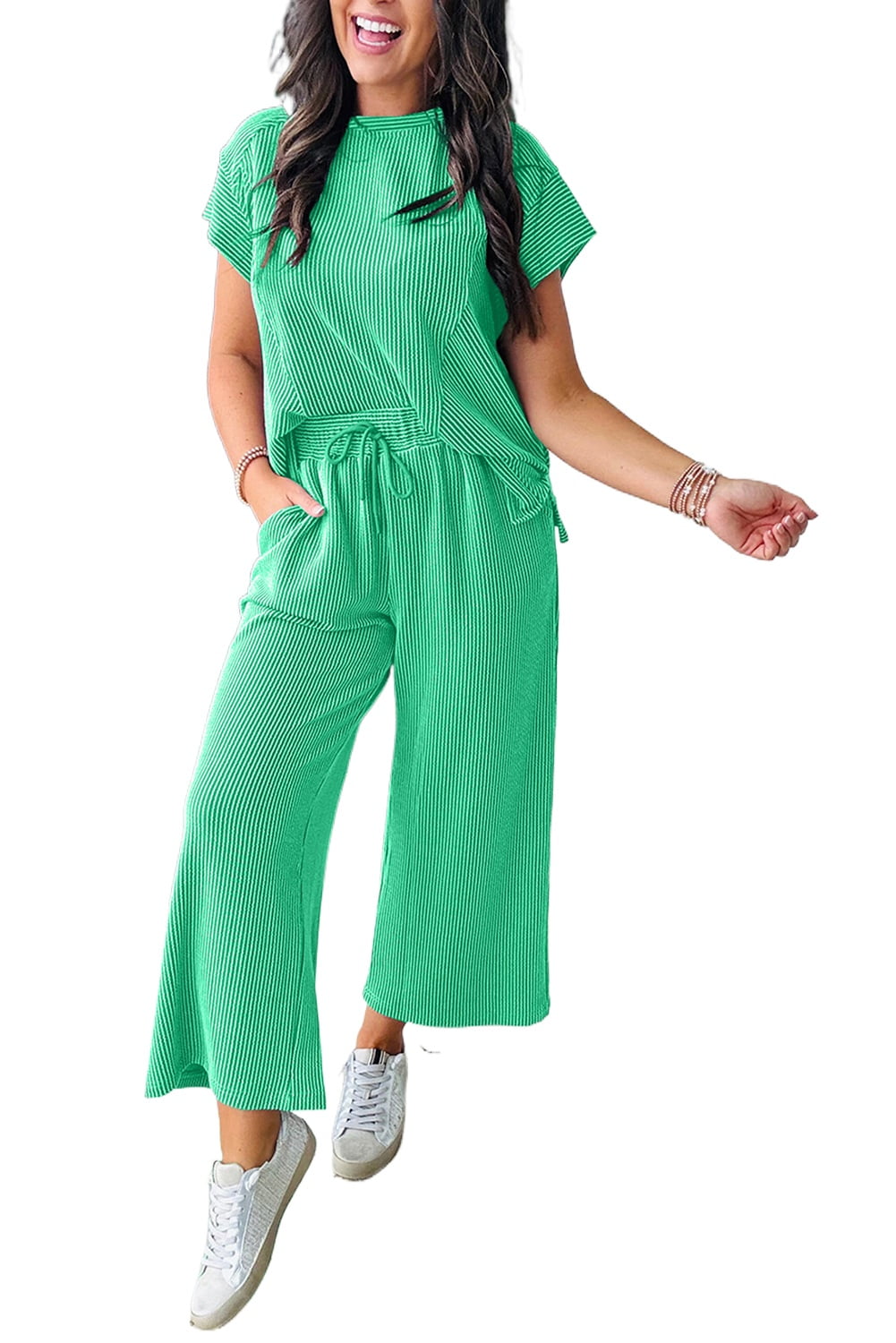 Black and Green Gradient Summer Casual Pants