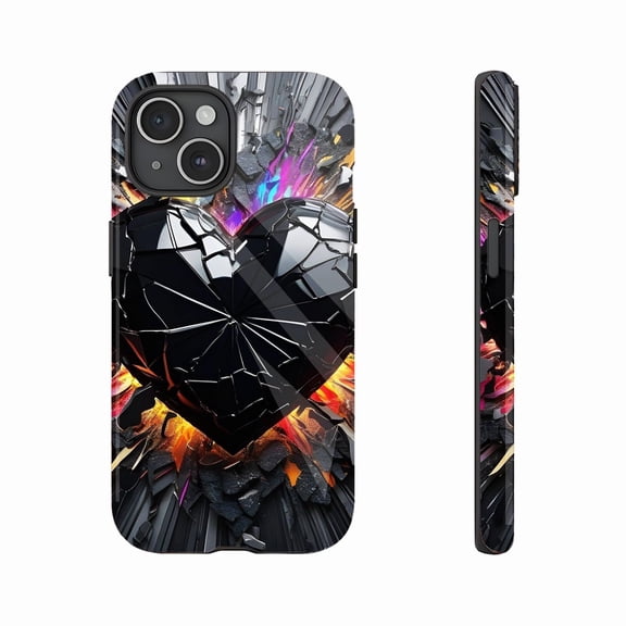 Stylish Broken Heart Phone Case for Trendsetters & Fashion Lovers, Durable Shockproof Design with Vibrant Colorful Cracks, Perfect for Holiday Gifts, Compatible with iPhone 11/12/13/14/15/16 (Pro Max