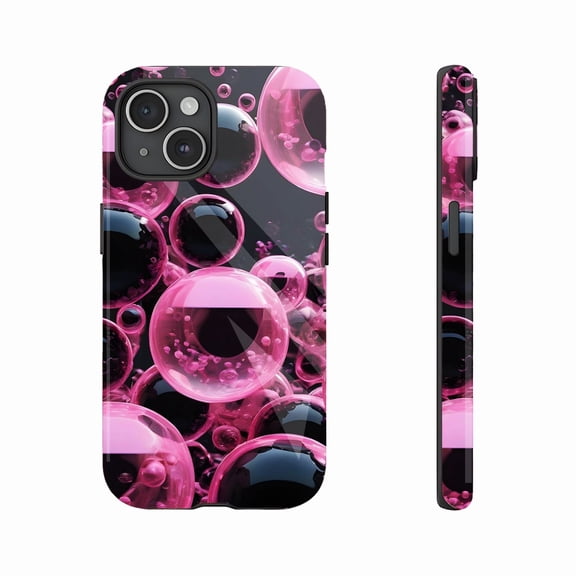 Stylish Bubble Design iPhone Case for Women & Fashion Lovers, Compatible with iPhone 11/12/13/14/15/16 (Pro Max/Plus), Shockproof Clear Bumper and Protective Back
