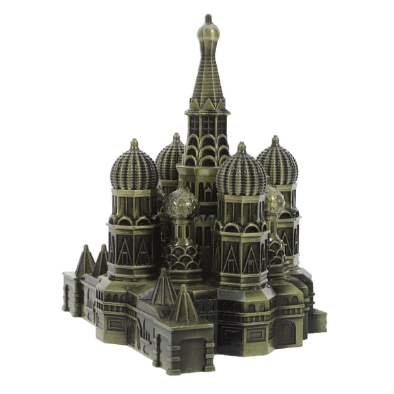 Stylish Building Model Russian Building Statue Home Table Decoration Metal Building Models Exquisite Building Decors Mini Russia Building Models