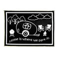 thumbnail image 1 of Stylish Camping Lighted Mat, 8' x 11', Black/White, Reversible, RV Patio, with LED Lights, 1 of 2