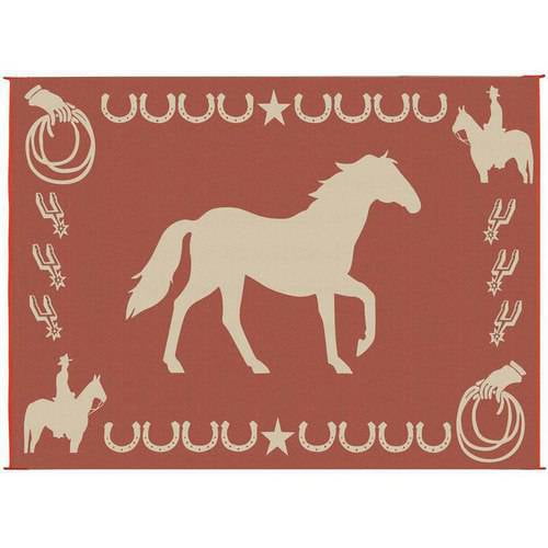 Stylish Camping Reversible Lucky Horse Patio Mat
