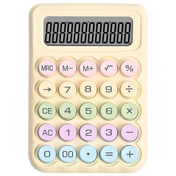 Stylish Candy Desk Calculator with 12Digit Readout Comfortable Key Mechanical Keypad Calculator for Daily Calculations