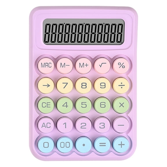 Stylish Candy Desk Calculator with 12Digit Readout Comfortable Key Mechanical Keypad Calculator for Daily Calculations