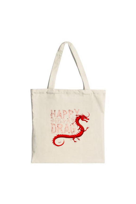 Stylish Canvas Tote Bag & ' HAPPY BDAY DRAG ' Text - Perfect for Parties Travel and Shopping