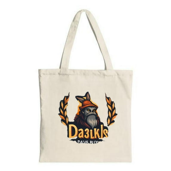 Stylish Canvas Tote Bag featuring a bearded figure with laurel branches perfect for shopping travel and parties