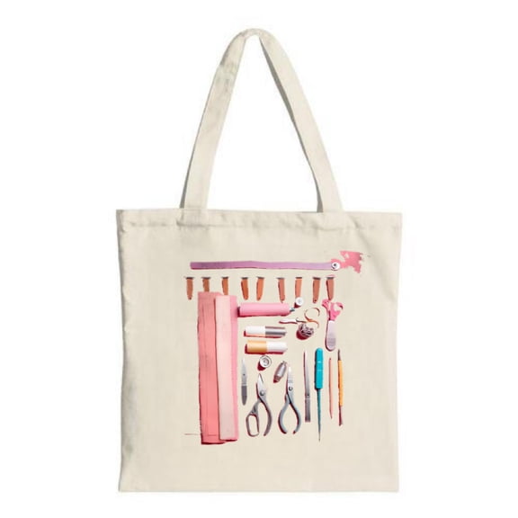 Stylish Canvas Tote Bag featuring vibrant crafting tools like pliers and a perfect for shopping travel and parties