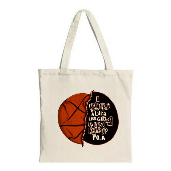Stylish Canvas Tote Bag with Basketball Design & Empowering Quote - Perfect for Shopping Travel and Parties