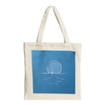 thumbnail image 1 of Stylish Canvas Tote Bag with Blue Background and White Sun Horizon Design - Perfect for Shopping Travel and Parties, 1 of 4