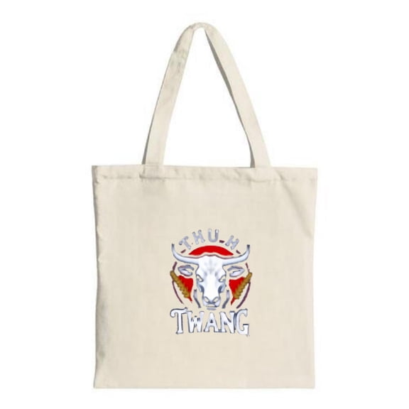 Stylish Canvas Tote Bag with Bold Design & ' THANG ' Text Vibrant Red & White Gradient - Perfect for Shopping & Travel