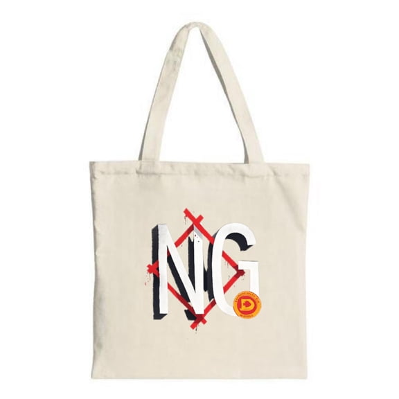 Stylish Canvas Tote Bag with Bold ' N ' & ' G ' Letters and Target Emblem - Perfect for Shopping Travel and Parties