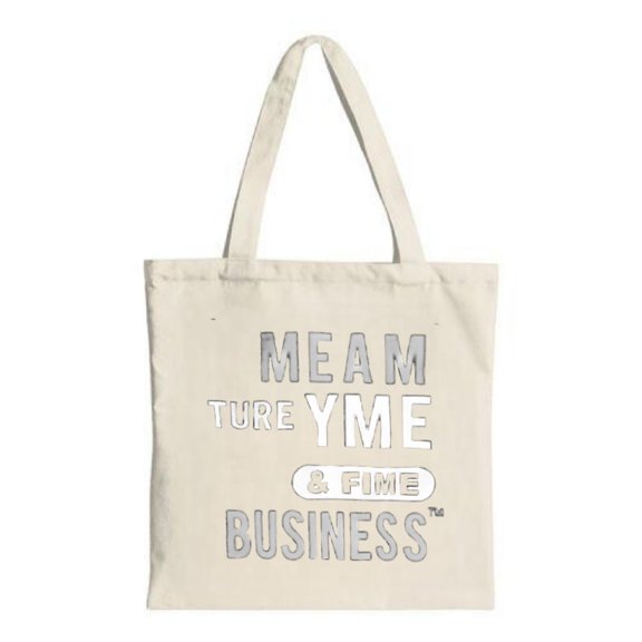 Stylish Canvas Tote Bag with Bold Staggered Text Perfect for Shopping Travel and Parties