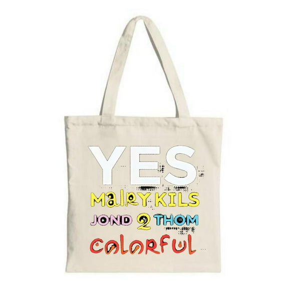 Stylish Canvas Tote Bag with Bold #39 YES #39 Design Colorful #39 MAIRY KILS