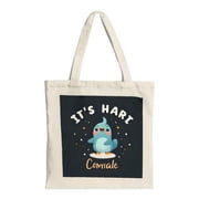 Cheerful Cartoon Bird Tote Bag - Dark Background Light Blue Bird Bold IT S Text Playful Comale Below Stars Design