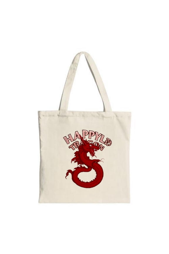 Stylish Canvas Tote Bag with Cream Background & Bold Design Perfect for Shopping Travel and Parties