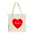 thumbnail image 1 of Stylish Canvas Tote Bag with Large Red Heart Design Gradient Effect and ' Love ' in Cursive - Perfect for Shopping and Travel, 1 of 4