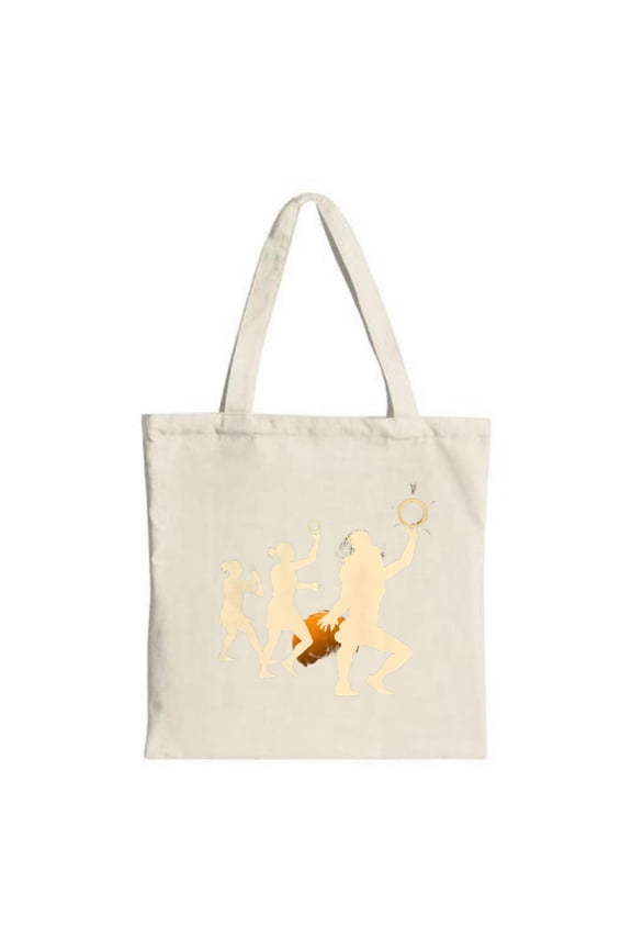 Stylish Canvas Tote Bag with Minimalist Dancing Figures & Drum Design - Perfect for Shopping Travel and Parties