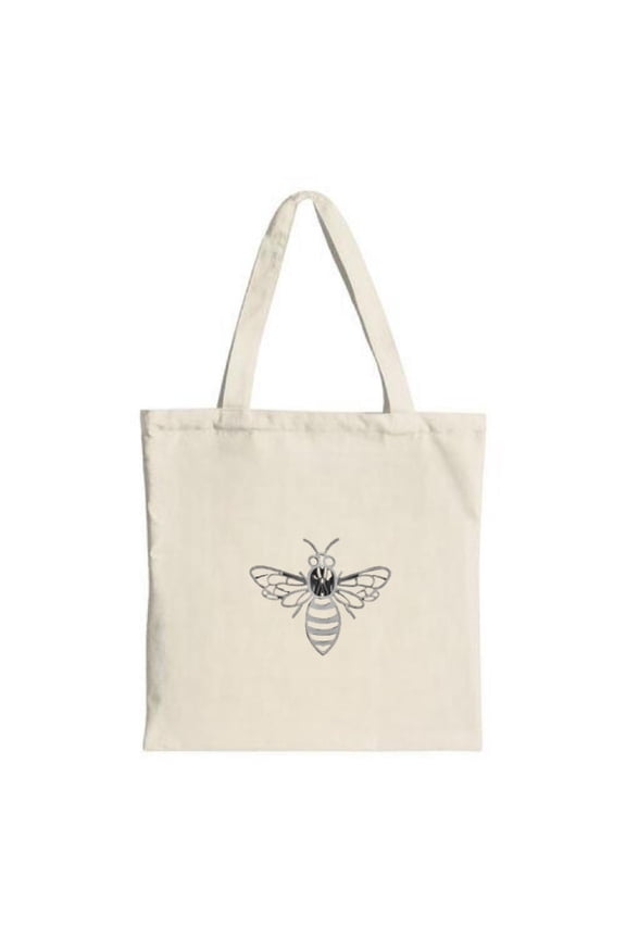 Stylish Canvas Tote Bag with Minimalistic Bee Design Perfect for Shopping Travel and Parties - Reusable and Multifunctional